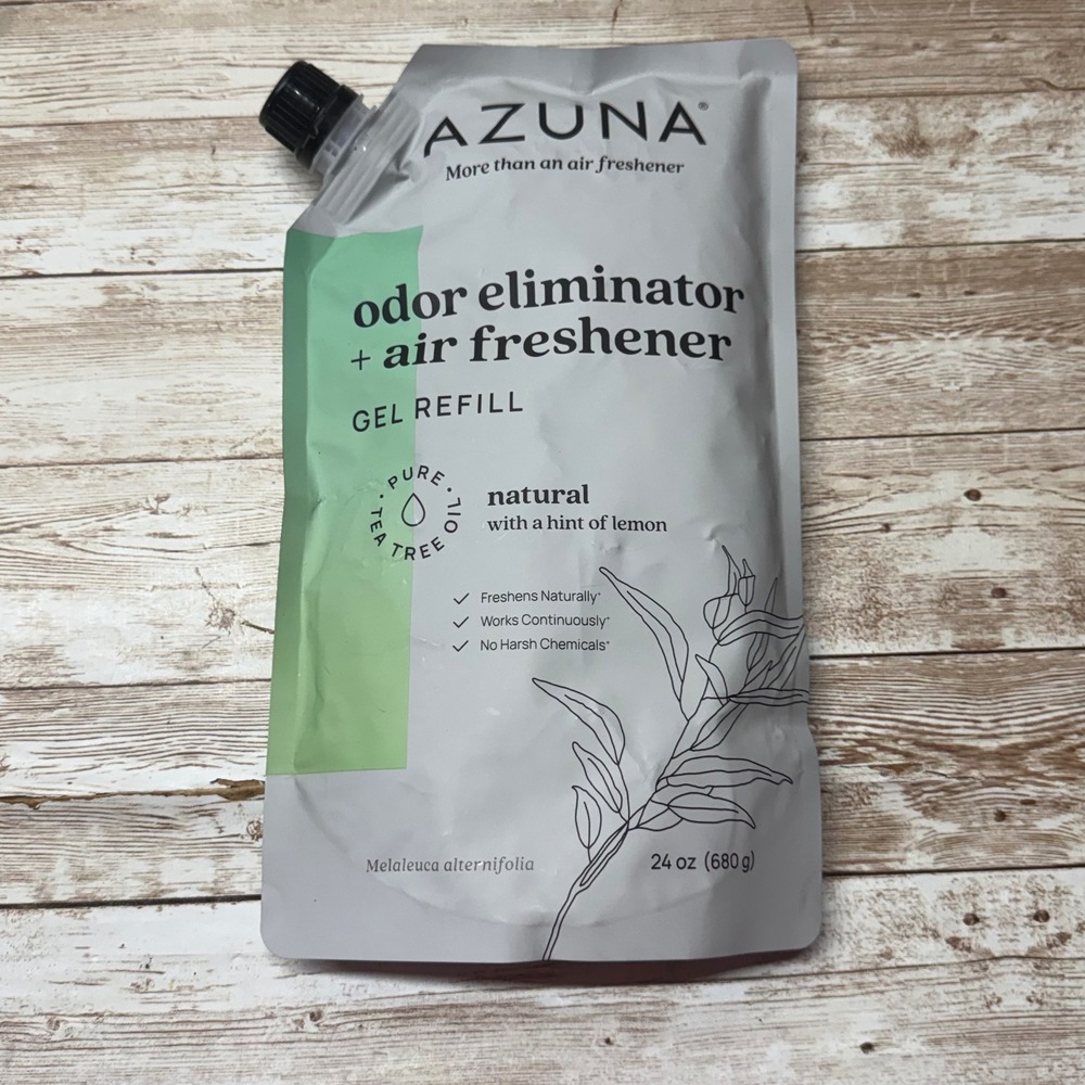 Azuna Odor Eliminator Air Freshener Gel Refill 24 oz Natural Lemon Tea Tree Oil